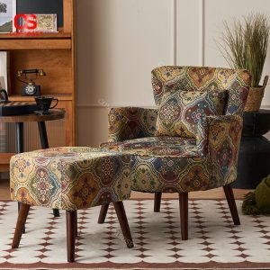 Sofa Vải Cổ Điển, Vải Hoa Có Gác Chân