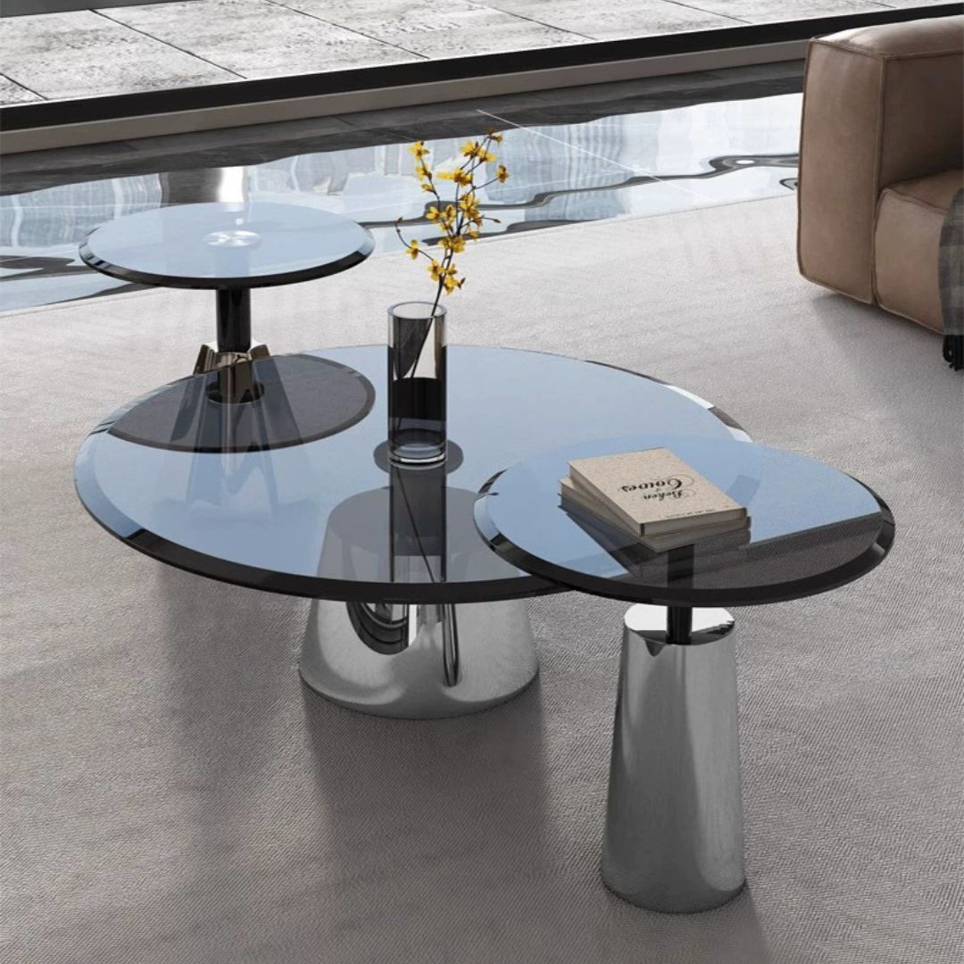 Bàn Cafe Kính Cường Lực, Bàn Cafe Tròn Nhỏ Đặt Phòng Khách