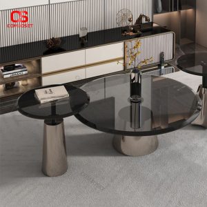 Bàn Cafe Kính Cường Lực, Bàn Cafe Tròn Nhỏ Đặt Phòng Khách