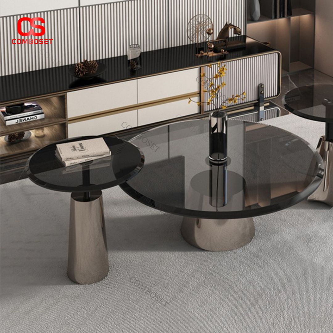 Bàn Cafe Kính Cường Lực, Bàn Cafe Tròn Nhỏ Đặt Phòng Khách