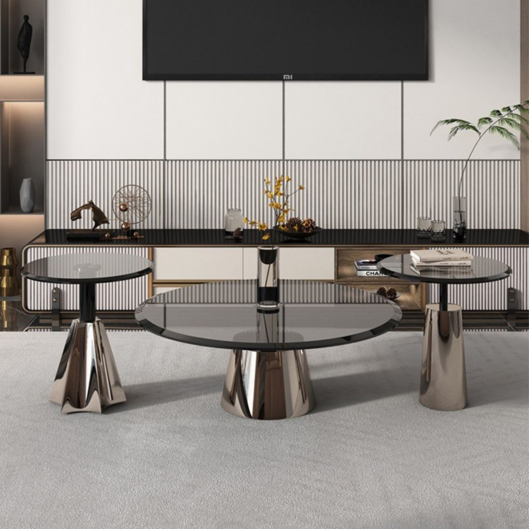 Bàn Cafe Kính Cường Lực, Bàn Cafe Tròn Nhỏ Đặt Phòng Khách