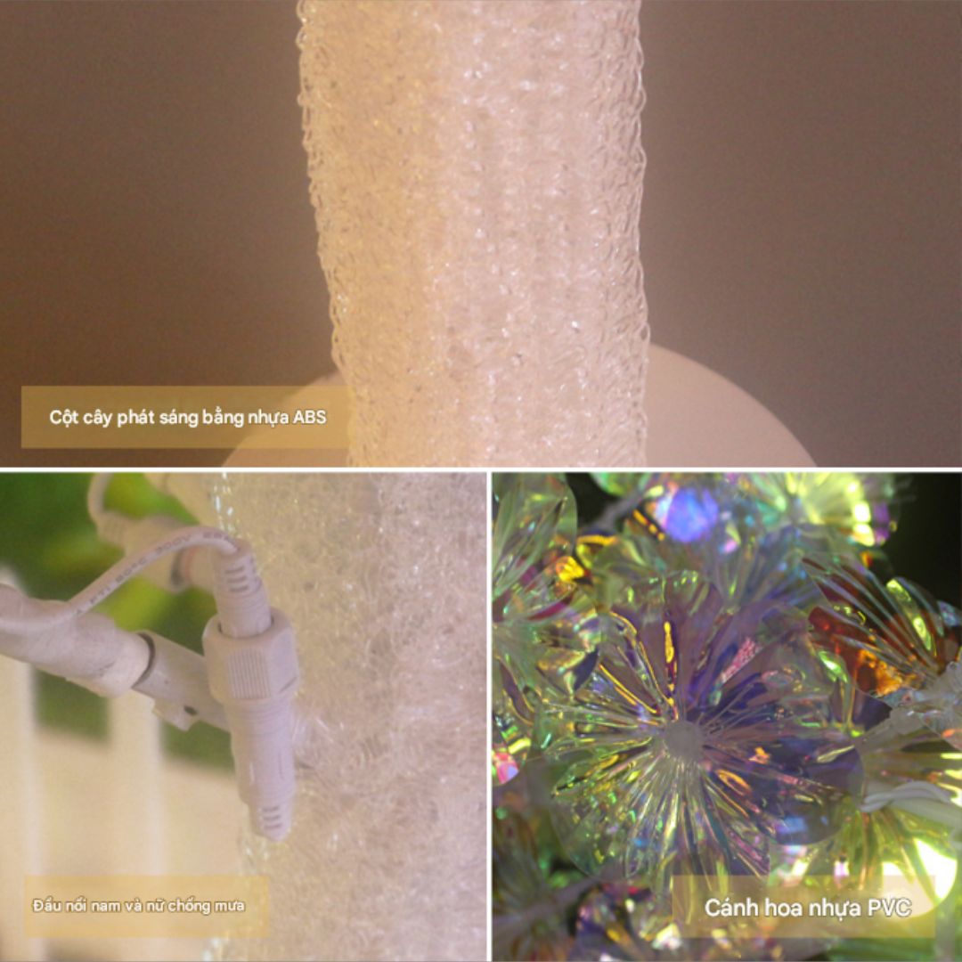Đèn Cây Hình Hoa Tuyết Phát Sáng Lấp Lánh Không Gian Sân Vườn