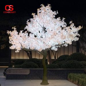 Đèn Cây Hoa Anh Đào Phát Sáng Lãng Mạn Trang Trí Sân Vườn