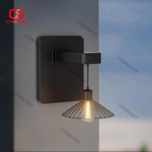 Đèn Gắn Tường NLMT Thân Vuông Sơn Đen Phong Cách Tối Giản