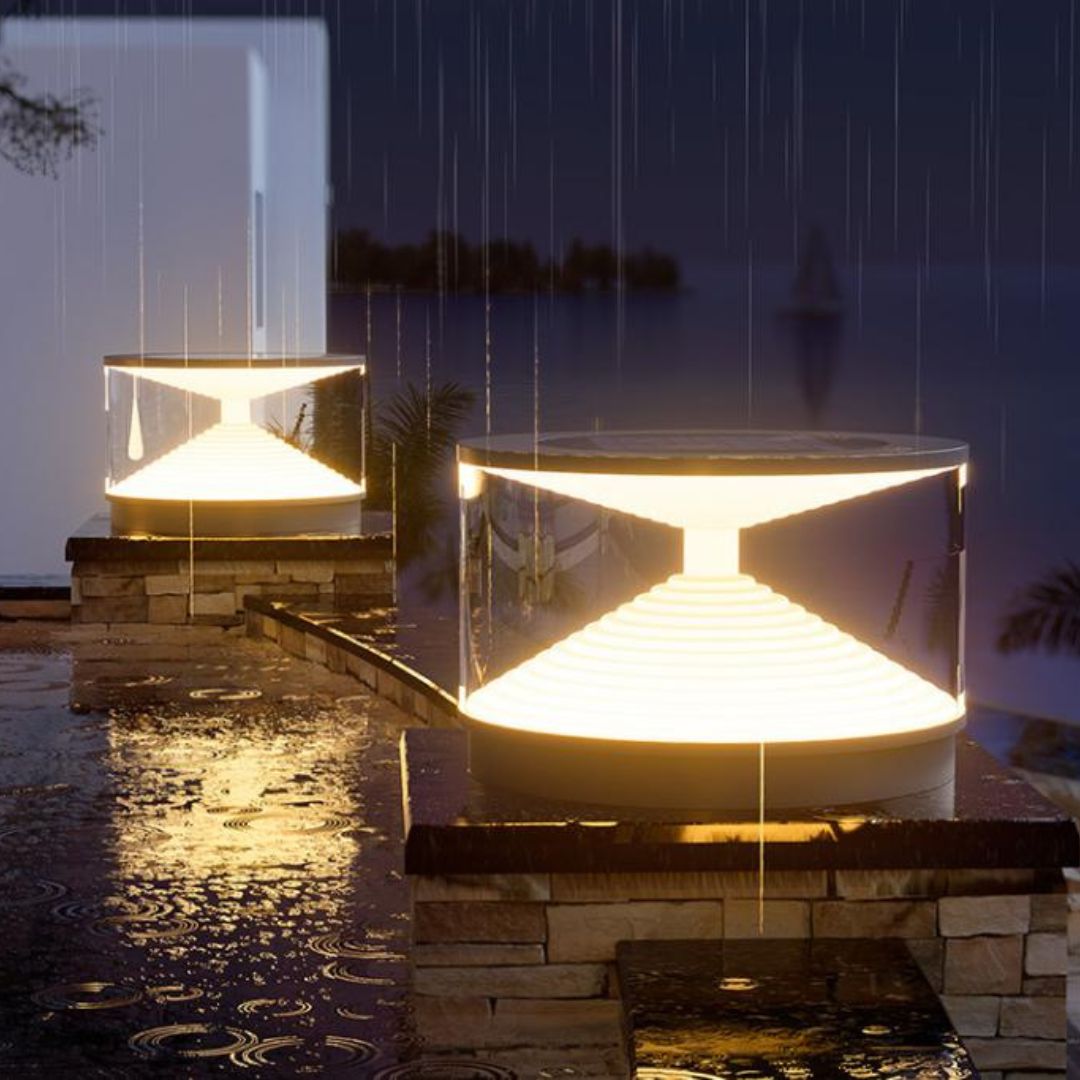 Đèn NLMT Trụ Tròn Hắt Sáng 360 Độ Ngoài Trời, Chống Thấm Nước