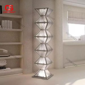 Đèn Sàn Xếp Tầng Hình Học Ánh Sáng Nghệ Thuật Hiện Đại