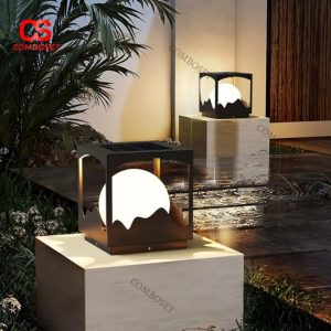 Đèn Trụ Vuông Ngoài Trời Ánh Sáng Vàng Trang Trí Biệt Thự, Villa