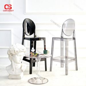 Ghế Cao Tựa Lưng Hình Oval, Ghế Trong Suốt, Ghế Ăn