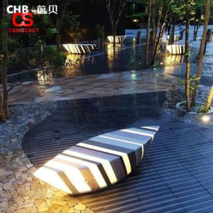 Ghế Đá Phát Sáng LED Trang Trí Lối Đi & Cảnh Quan Công Viên