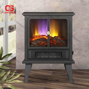 Lò Sưởi Di Động Cổ Điển Có Chế Độ Sưởi Ấm & Giả Lửa 3D
