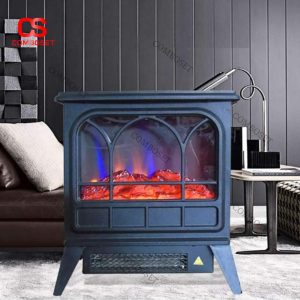 Lò Sưởi Điện Cổ Điển Cửa Vòm Kính Hiệu Ứng Lửa 3D Ấm Áp