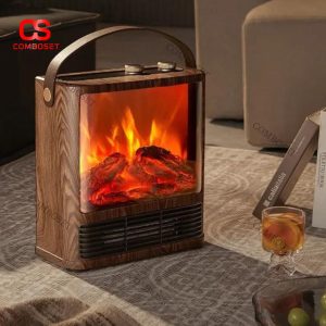 Lò Sưởi Điện LED Hiệu Ứng Lửa 3D Dáng Tủ Trang Trí Bàn Làm Việc