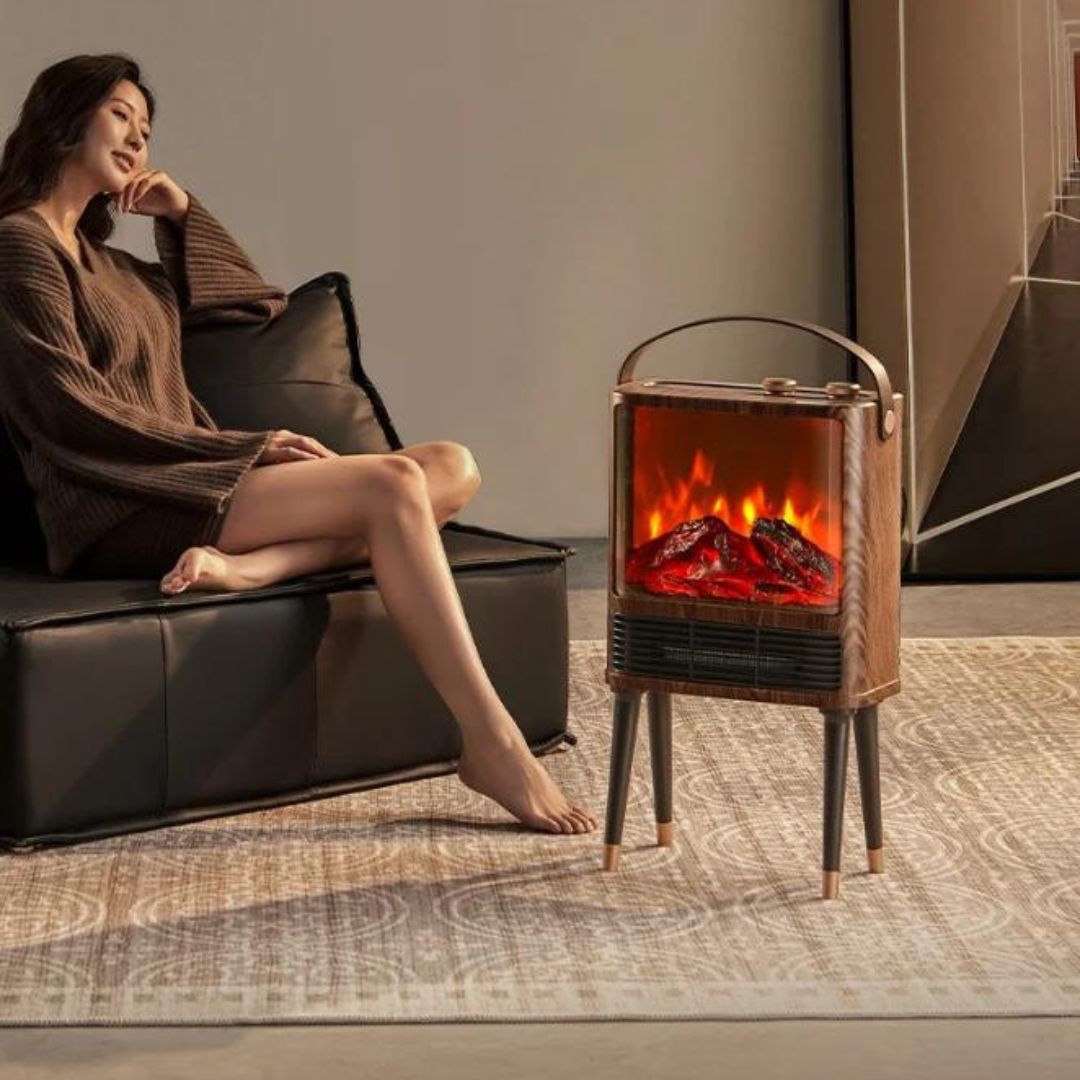 Lò Sưởi Điện LED Hiệu Ứng Lửa 3D Dáng Tủ Trang Trí Bàn Làm Việc