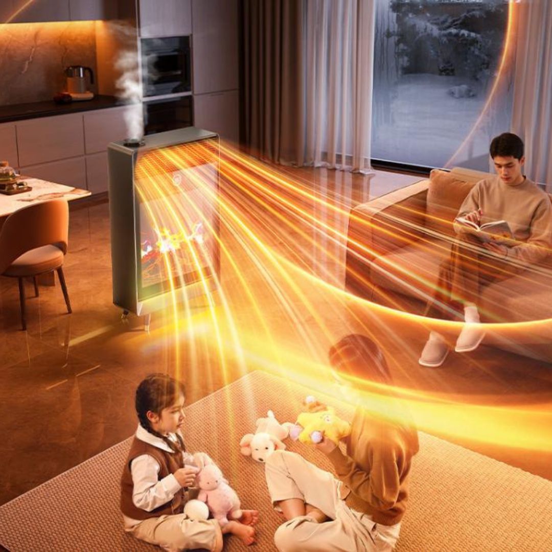 Lò Sưởi Điện Thông Minh, Tạo Độ Ẩm, Hiệu Ứng Ngọn Lửa 3D Công Tắc Cảm Ứng