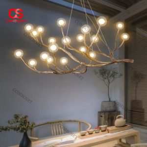 Đèn Chùm Cành Cây Nghệ Thuật Bóng Tròn Trang Trí Trần Nhà