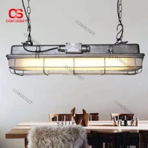Đèn Thả Trần Dây Xích Kim Loại Thiết Kế Vintage Industrial