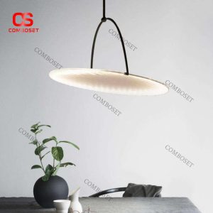 Đèn Thả Trần Hình Đĩa Tròn Nghệ Thuật Ánh Sáng 3D Hiện Đại