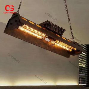 Đèn Thả Trần Khung Sắt Hiệu Ứng Gỉ Sét Phong Cách Vintage Industrial