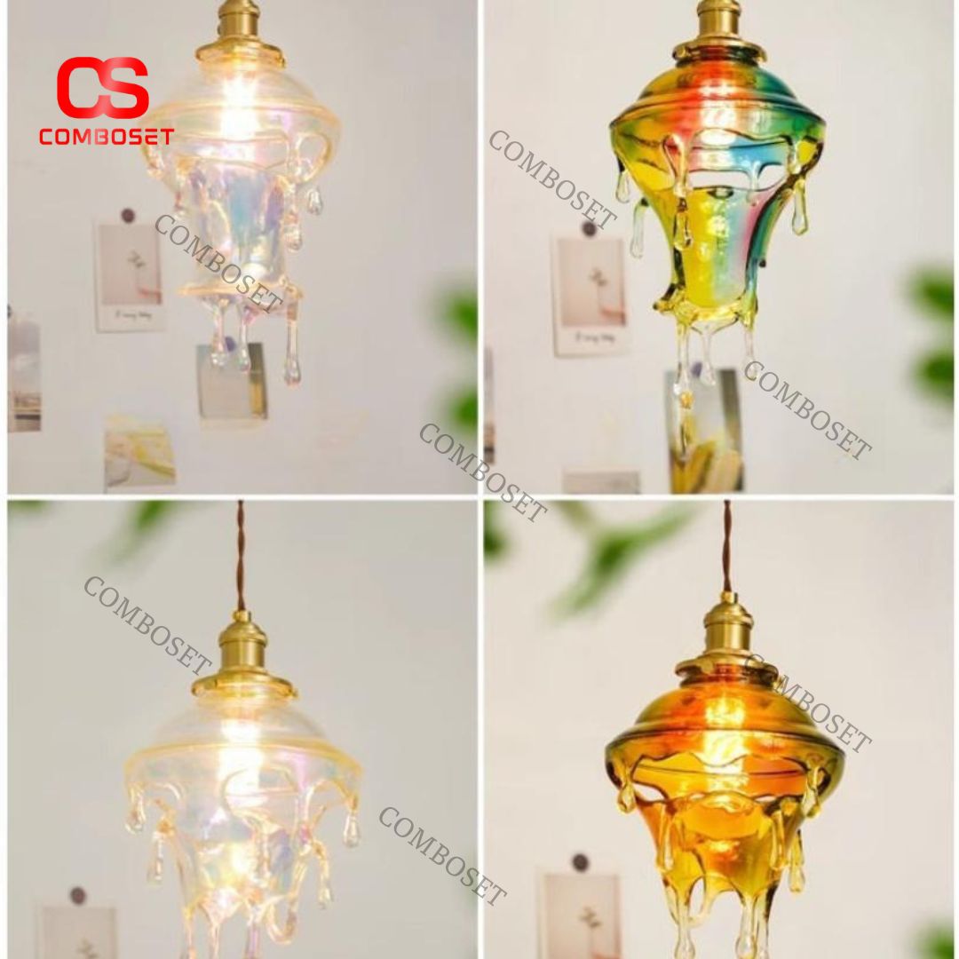 Đèn Treo Trần Nhựa Hiệu Ứng Tan Chảy Phối Màu Cầu Vồng Nổi Bật Cho Không Gian Trẻ Trung Sáng Tạo