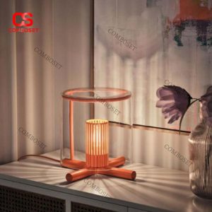 Đèn Bàn Kính Trong Suốt Màu Cam Ấm Hiện Đại