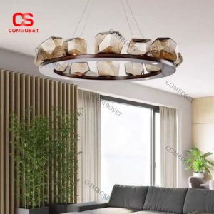 Đèn Chùm Thủy Tinh Đa Giác Phong Cách Hiện Đại Châu Âu