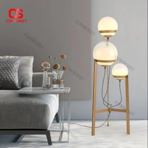 Đèn Sàn 3 Bóng Thủy Tinh Phong Cách Hiện Đại Châu Âu