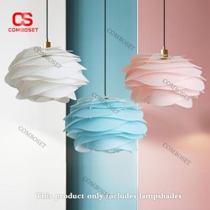 Đèn Thả Acrylic Xếp Lớp Nghệ Thuật Tone Trắng – Xanh – Hồng