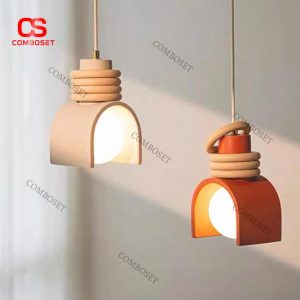 Đèn Thả Kim Loại Dáng Vòm Retro Màu Đất Nung Ấm Áp