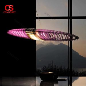 Đèn Thả Kim Loại Xếp Lớp Dáng Sóng Bay Nghệ Thuật