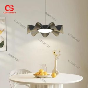 Đèn Thả Trần Lượn Sóng 3D Phong Cách Minimalist Sang Trọng