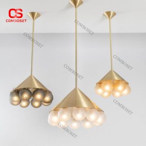 Đèn Trần Decor Chùm Bóng Ánh Kim Phong Cách Minimalist