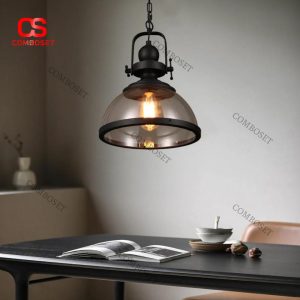 Đèn Treo Chao Kính Tròn Viền Kim Loại Ánh Sáng Vintage Ấm Áp