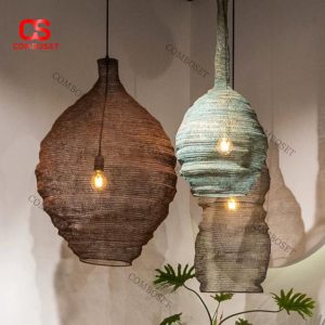 Đèn Treo Kim Loại Lưới Dáng Tự Nhiên Ánh Sáng Ấm Áp