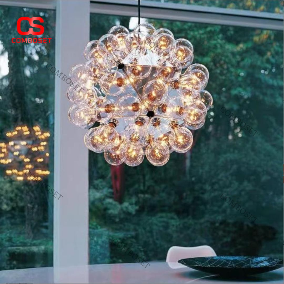 Đèn Chùm Bong Bóng Thủy Tinh Hiện Đại Châu Âu