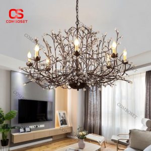 Đèn Chùm Cành Cây Pha Lê Nghệ Thuật Sang Trọng