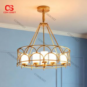 Đèn Chùm Khung Vòng Tròn Hiện Đại Hoàng Gia Tối Giản