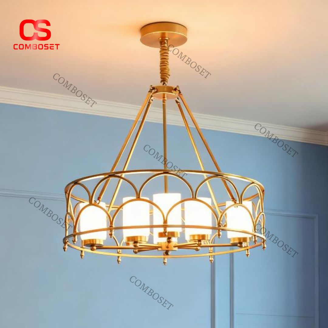 Đèn Chùm Khung Vòng Tròn Hiện Đại Hoàng Gia Tối Giản