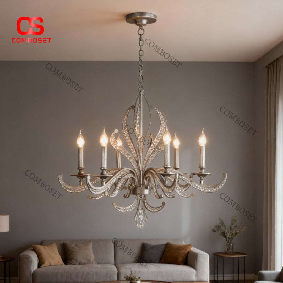 Đèn Chùm Pha Lê Ánh Nến Thanh Lịch Hiện Đại
