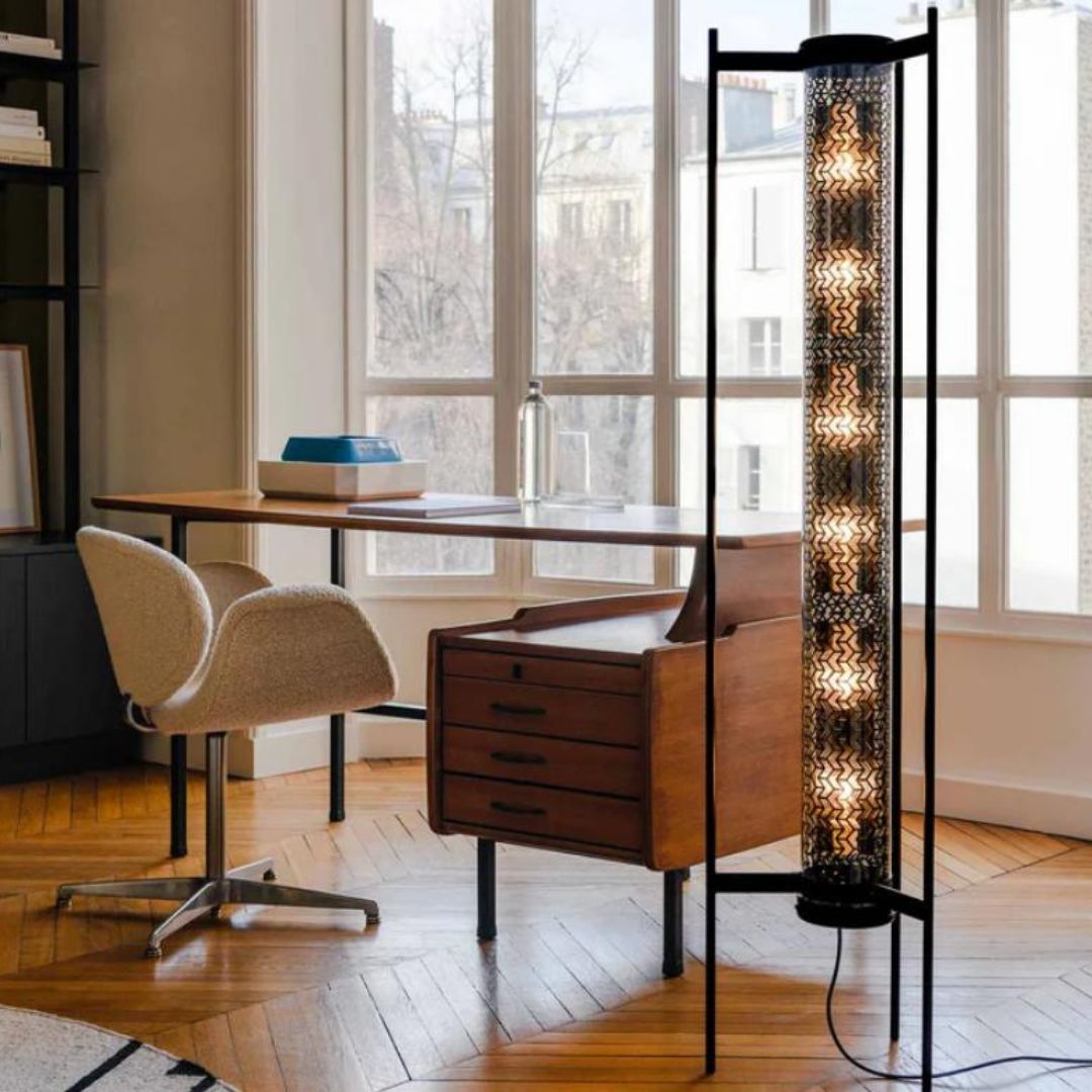 Đèn Sàn Khung Sắt LED Spiral Nghệ Thuật Trang Trí Nội Thất Hiện Đại Cao Cấp