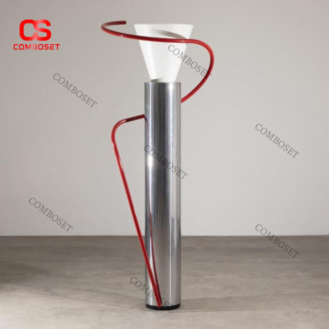 Đèn Sàn Kim Loại Mạ Chrome Uốn Sóng Sáng Tạo Decor Nội Thất