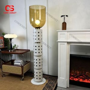 Đèn Sàn Trụ Tròn Đục Lỗ Trang Trí Nội Thất Phong Cách Đương Đại