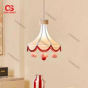 Đèn Thả Hình Túp Lều Tua Rua Cầu Vải Dễ Thương Cho Phòng Trẻ Em