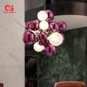 Đèn Thả Trần Bubble Tím Nghệ Thuật Phong Cách Bắc Âu