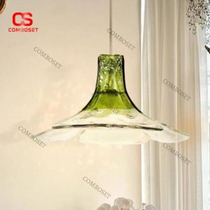 Đèn Trần Kính Uốn Lượn Phong Cách Organic Hiện Đại