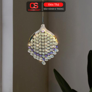 Đèn Thả Pha Lê Cao Cấp Trang Trí Phòng Ngủ – Đèn Thả LED 12W 4000K Hiện Đại Cho Đầu Giường, Nội Thất Sang Trọng