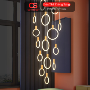 Đèn Thả Thông Tầng LED Hiện Đại Hình Vòng Tròn Cao Cấp – Đèn Thông Tầng Phòng Khách, Cầu Thang, Biệt Thự Sang Trọng