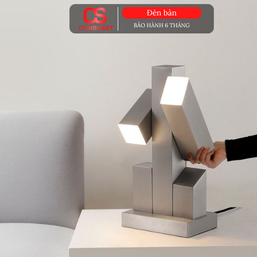 Đèn Bàn LED Hiện Đại Inox Cao Cấp – Đèn Bàn Đọc Sách 3 Chế Độ Ánh Sáng, Đèn Bàn Ngủ Thiết Kế Nghệ Thuật