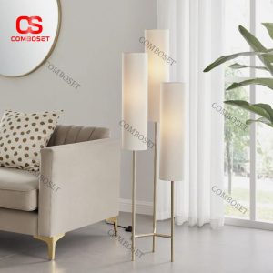 Đèn Sàn 3 Trụ Chao Vải Hiện Đại Phong Cách Bắc Âu