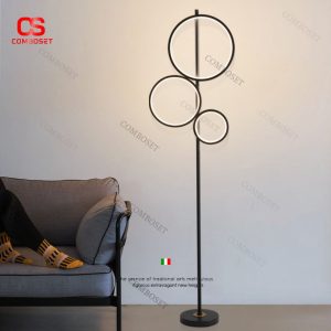 Đèn Sàn Đứng 3 Vòng Tròn Nghệ Thuật Decor Phòng Ngủ, Phòng Khách