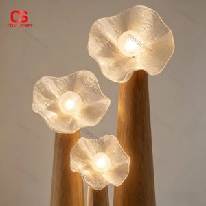 Đèn Sàn Gỗ Hình Hoa Cách Điệu - Đèn Decor Trang Trí Nội Thất